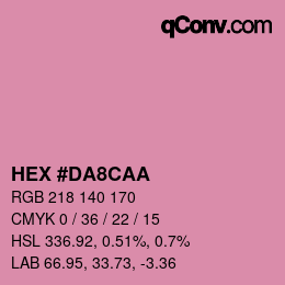 カラーコード: HEX #DA8CAA | qconv.com