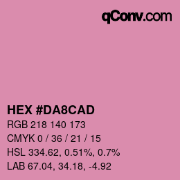 颜色代码: HEX #DA8CAD | qconv.com