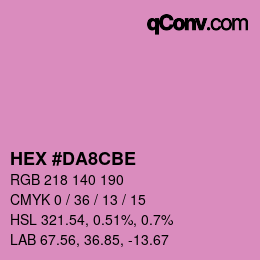 Color code: HEX #DA8CBE | qconv.com