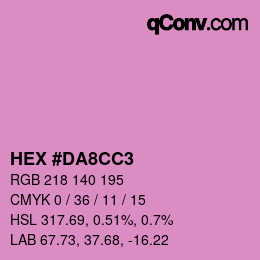 颜色代码: HEX #DA8CC3 | qconv.com