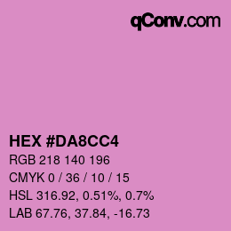 颜色代码: HEX #DA8CC4 | qconv.com