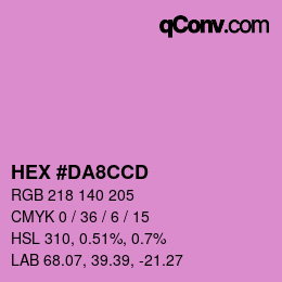 颜色代码: HEX #DA8CCD | qconv.com