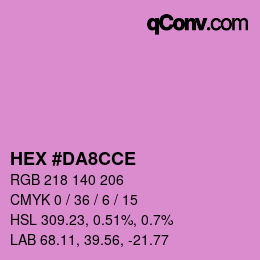 Color code: HEX #DA8CCE | qconv.com