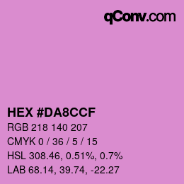 颜色代码: HEX #DA8CCF | qconv.com