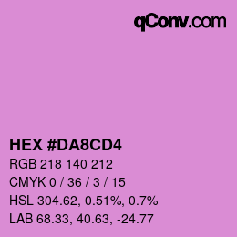 颜色代码: HEX #DA8CD4 | qconv.com