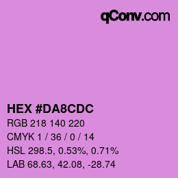 カラーコード: HEX #DA8CDC | qconv.com