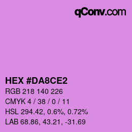 カラーコード: HEX #DA8CE2 | qconv.com