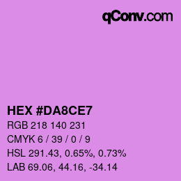 カラーコード: HEX #DA8CE7 | qconv.com