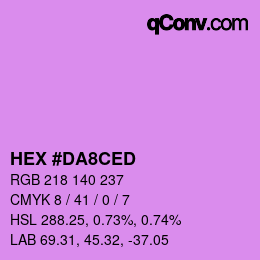 カラーコード: HEX #DA8CED | qconv.com