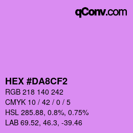 颜色代码: HEX #DA8CF2 | qconv.com