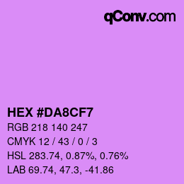 Color code: HEX #DA8CF7 | qconv.com