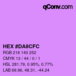 Color code: HEX #DA8CFC | qconv.com