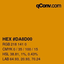 颜色代码: HEX #DA8D00 | qconv.com