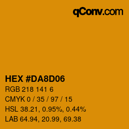 Color code: HEX #DA8D06 | qconv.com