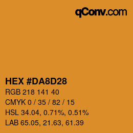 カラーコード: HEX #DA8D28 | qconv.com