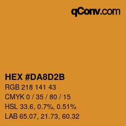 颜色代码: HEX #DA8D2B | qconv.com