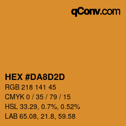 Color code: HEX #DA8D2D | qconv.com