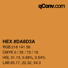 颜色代码: HEX #DA8D3A | qconv.com