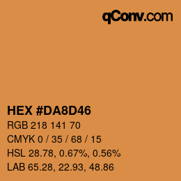 Color code: HEX #DA8D46 | qconv.com