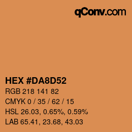 Color code: HEX #DA8D52 | qconv.com