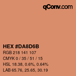 Color code: HEX #DA8D6B | qconv.com