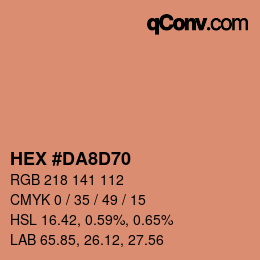 Color code: HEX #DA8D70 | qconv.com