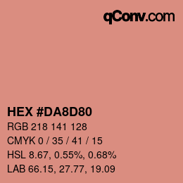 カラーコード: HEX #DA8D80 | qconv.com