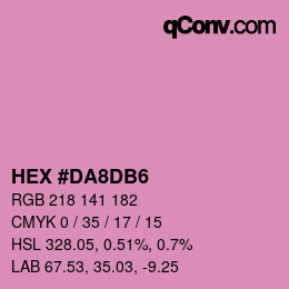 Color code: HEX #DA8DB6 | qconv.com