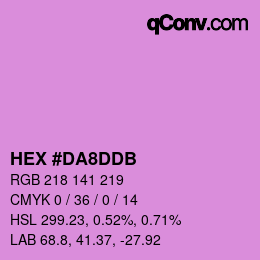 カラーコード: HEX #DA8DDB | qconv.com