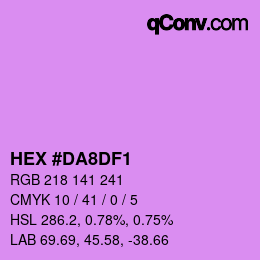 Color code: HEX #DA8DF1 | qconv.com