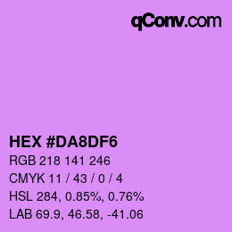 Color code: HEX #DA8DF6 | qconv.com