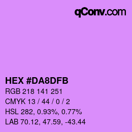 Color code: HEX #DA8DFB | qconv.com