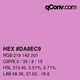 カラーコード: HEX #DA8EC9 | qconv.com