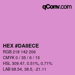 Code couleur: HEX #DA8ECE | qconv.com