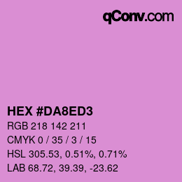 カラーコード: HEX #DA8ED3 | qconv.com