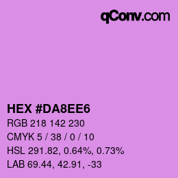 カラーコード: HEX #DA8EE6 | qconv.com