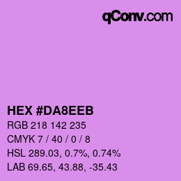 カラーコード: HEX #DA8EEB | qconv.com