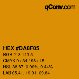 カラーコード: HEX #DA8F05 | qconv.com