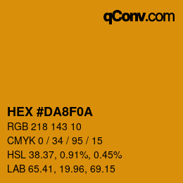 Color code: HEX #DA8F0A | qconv.com