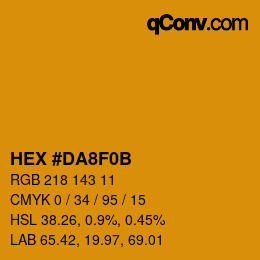 Farbcode: HEX #DA8F0B | qconv.com