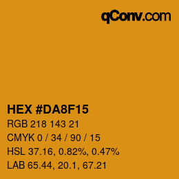 Color code: HEX #DA8F15 | qconv.com