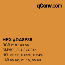 カラーコード: HEX #DA8F38 | qconv.com