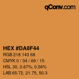 颜色代码: HEX #DA8F44 | qconv.com