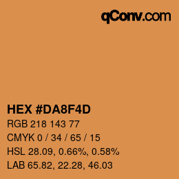 カラーコード: HEX #DA8F4D | qconv.com