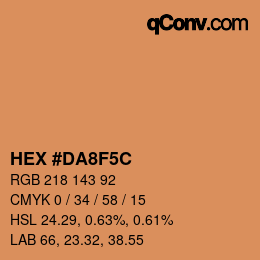 カラーコード: HEX #DA8F5C | qconv.com