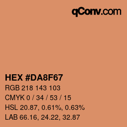カラーコード: HEX #DA8F67 | qconv.com