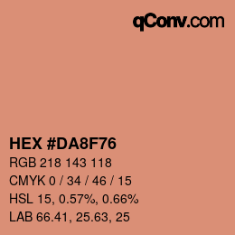 Color code: HEX #DA8F76 | qconv.com