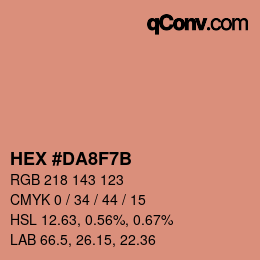 カラーコード: HEX #DA8F7B | qconv.com