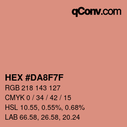 Color code: HEX #DA8F7F | qconv.com