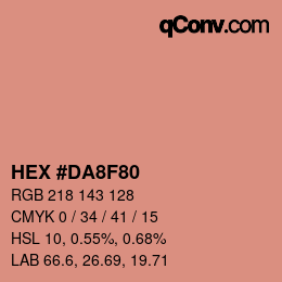 Color code: HEX #DA8F80 | qconv.com